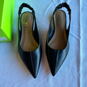 Sam Edelman Black Pointed Slingback Heels